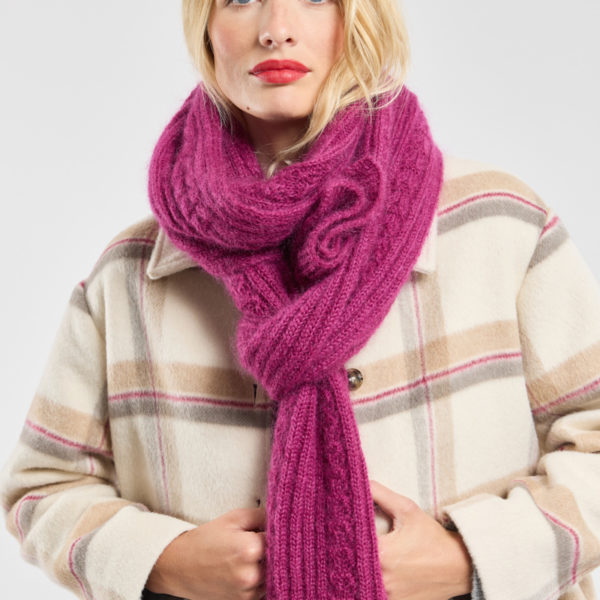 TERRE & MER Écharpe Adeline – mohair et laine Femme Hortensia Rose TU