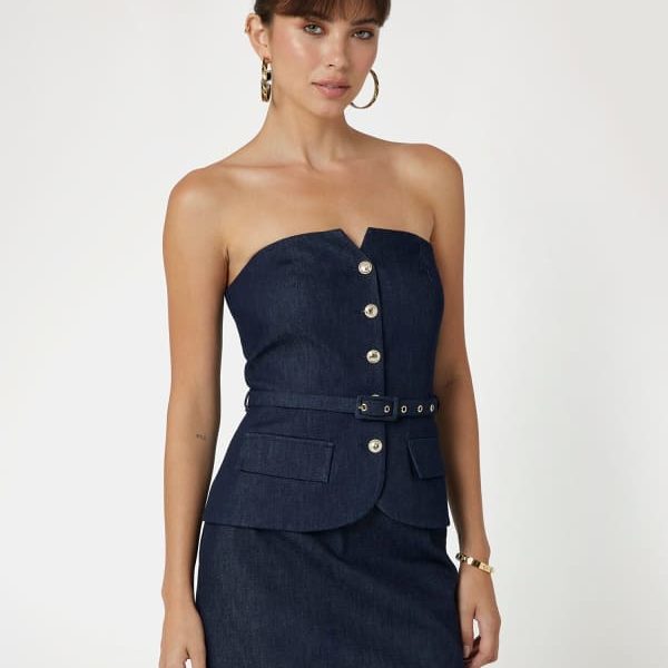 Top Bustier Denim Marciano – Guess