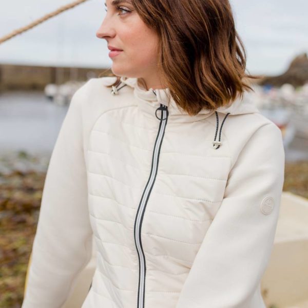 BERMUDES Veste bi-matière Mosson – polyester recyclé Femme BLANC 4XL – 50
