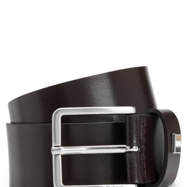 Ceinture en cuir italien avec passant à rayures emblématiques – Hugo Boss