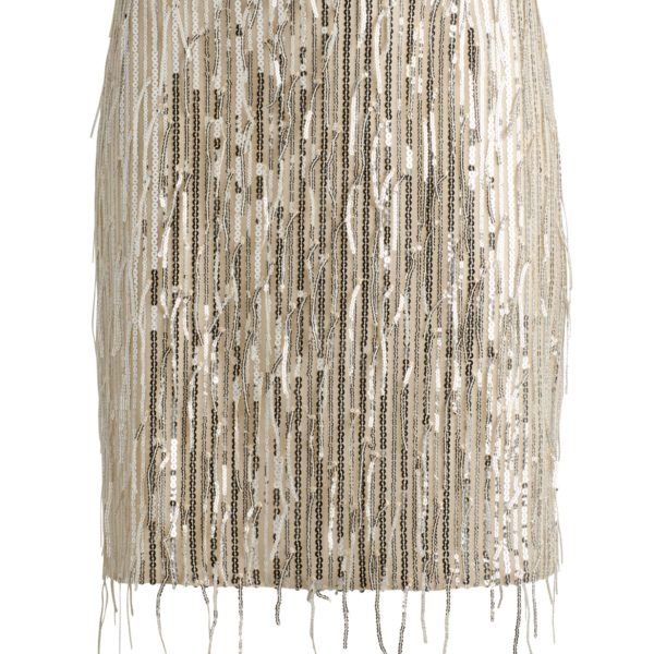 Jupe courte avec franges à sequins et fermeture éclair invisible – Hugo Boss