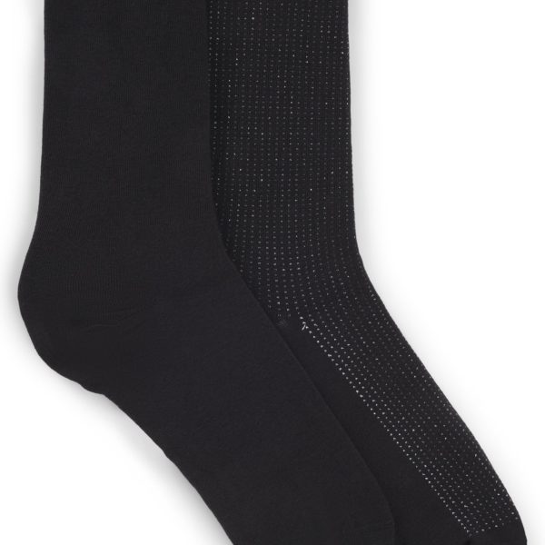 Lot de deux paires de chaussettes mi-mollet en coton mélangé – Hugo Boss
