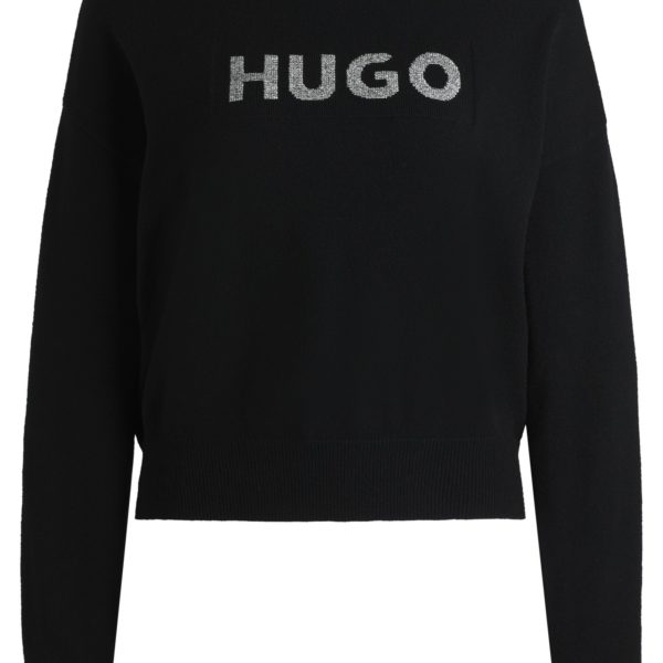 Pull Relaxed à col rond et logo brillant – Hugo Boss
