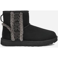 UGG Classic Mini Shearling Logo in Black, Taille 43, Cuir