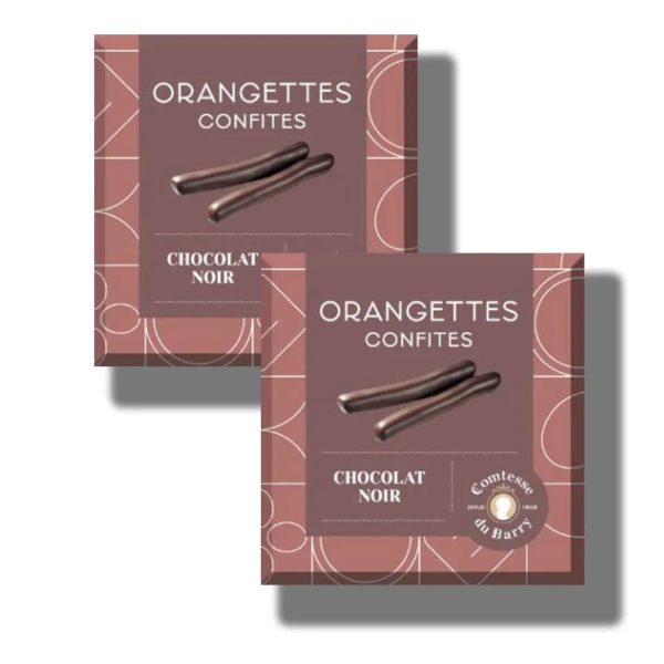 Lot de 2 Orangettes confites chocolat noir 100g-Comtesse du Barry