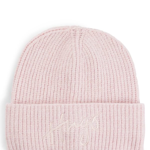 Bonnet côtelé avec logo manuscrit brodé – Hugo Boss