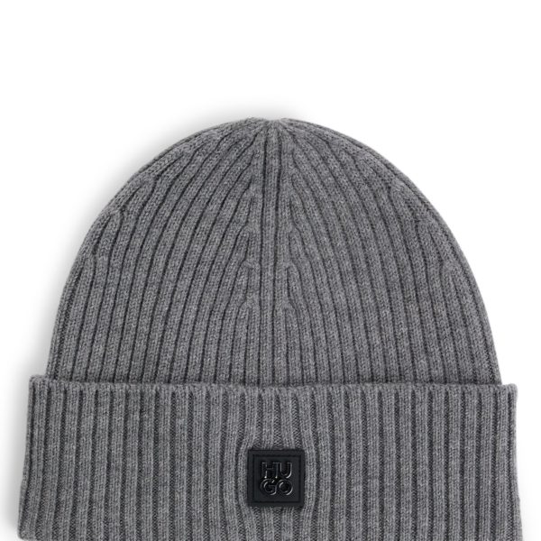 Bonnet en laine vierge avec logo revisité – Hugo Boss