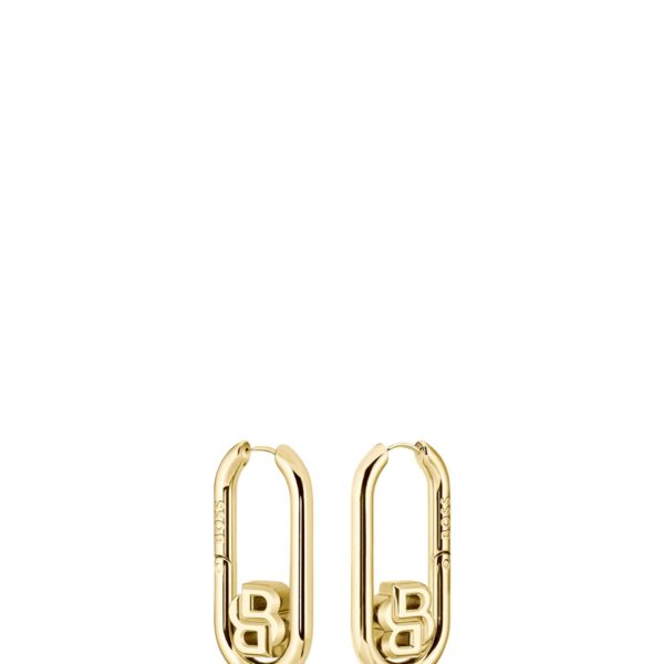 Boucles d’oreilles dorées à monogramme double B – Hugo Boss