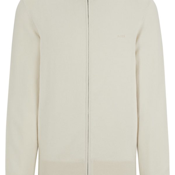 Cardigan zippé en maille de coton avec logo brodé – Hugo Boss