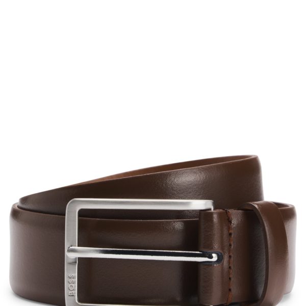 Ceinture en cuir italien avec boucle à logo gravé – Hugo Boss