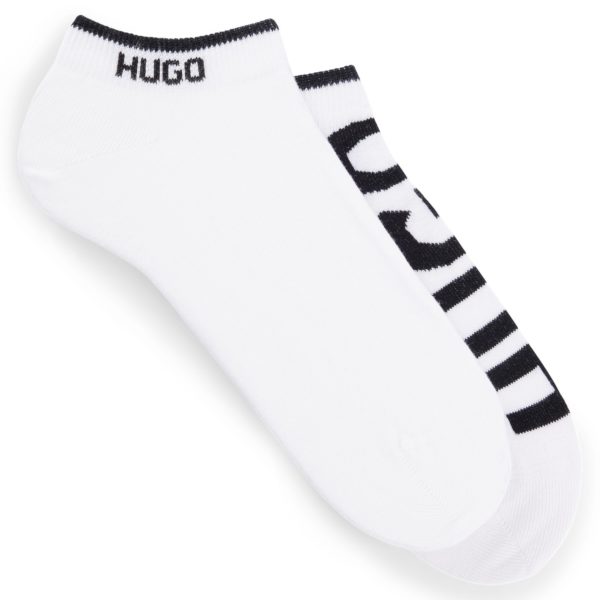 Lot de deux paires de chaussettes basses en coton mélangé à logos – Hugo Boss