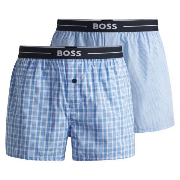 Lot de deux shorts de pyjama en coton à taille logo – Hugo Boss