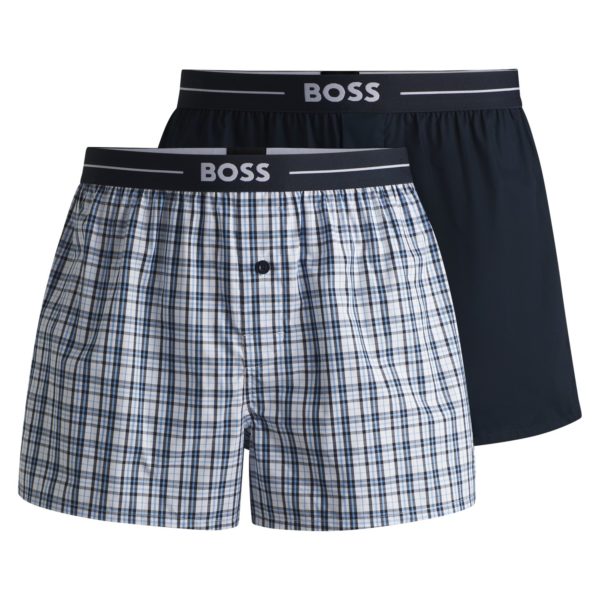 Lot de deux shorts de pyjama en coton à taille logo – Hugo Boss