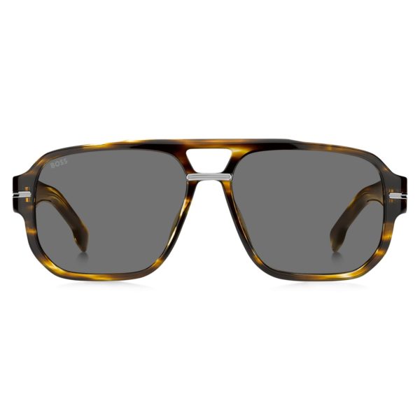 Lunettes de soleil en acétate à motif avec détails argentés – Hugo Boss