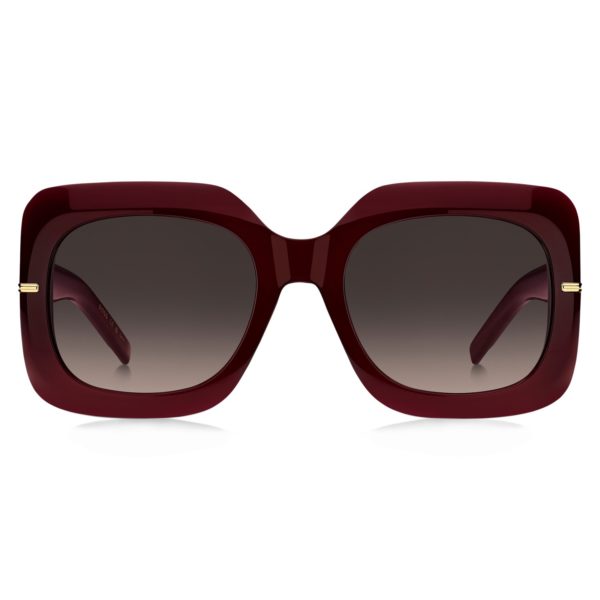 Lunettes de soleil en acétate bordeaux avec charnières dorées – Hugo Boss