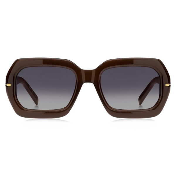 Lunettes de soleil en acétate marron avec branches à motif – Hugo Boss