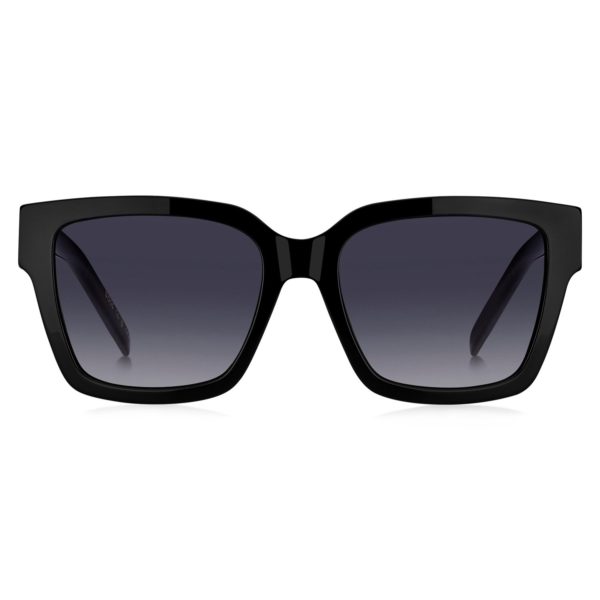 Lunettes de soleil en acétate noir avec monogrammes Double B dorés – Hugo Boss