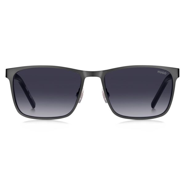 Lunettes de soleil en acier noir avec branches texturées – Hugo Boss