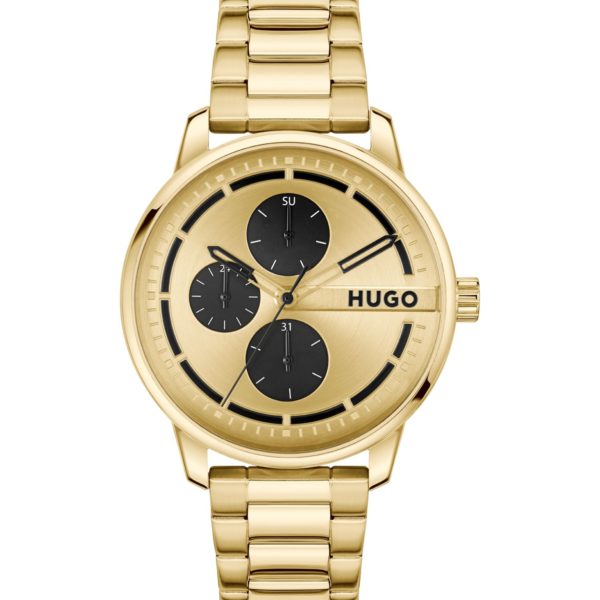 Montre dorée avec sous-cadrans noirs – Hugo Boss