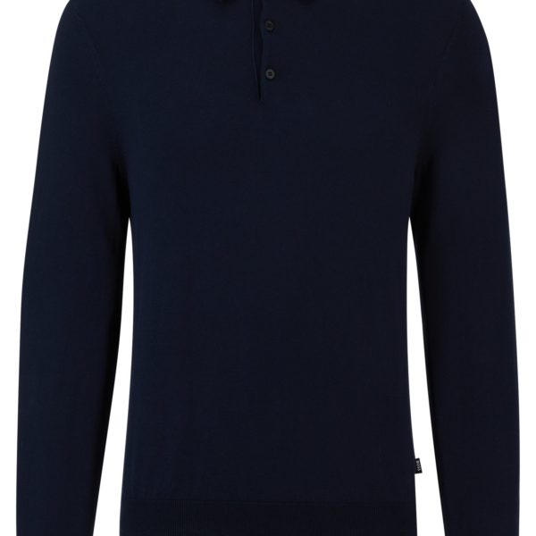 Pull Regular en maille de jersey de coton avec col polo – Hugo Boss