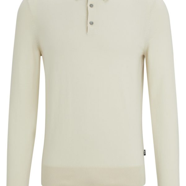 Pull Regular en maille de jersey de coton avec col polo – Hugo Boss