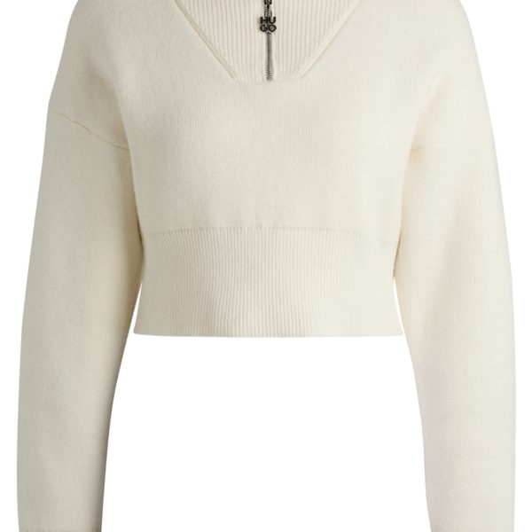Pull court avec tirette de fermeture éclair à logo revisité – Hugo Boss
