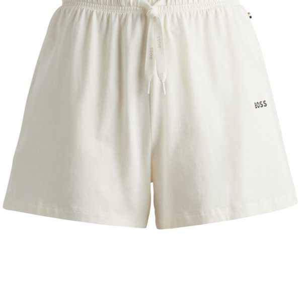 Short de pyjama en coton stretch avec cordon de serrage et logo imprimé – Hugo Boss