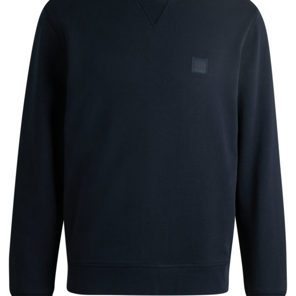 Sweat Regular en molleton de coton avec patch logoté – Hugo Boss
