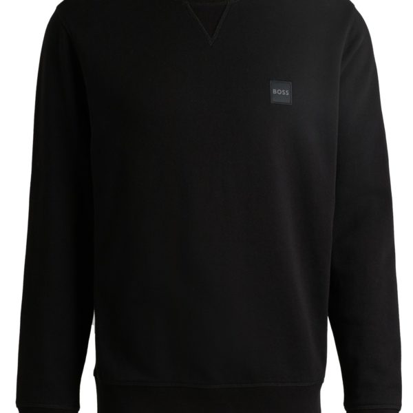 Sweat Regular en molleton de coton avec patch logoté – Hugo Boss