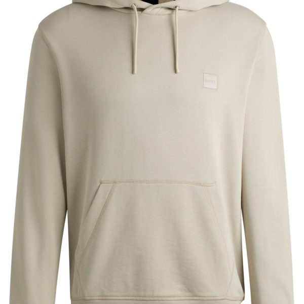Sweat à capuche Regular en molleton de coton avec patch logoté – Hugo Boss