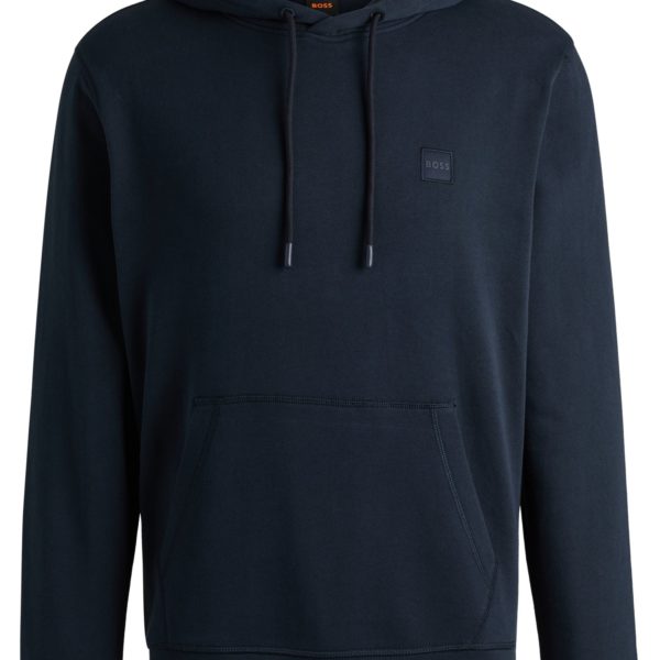 Sweat à capuche Regular en molleton de coton avec patch logoté – Hugo Boss