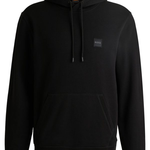 Sweat à capuche Regular en molleton de coton avec patch logoté – Hugo Boss