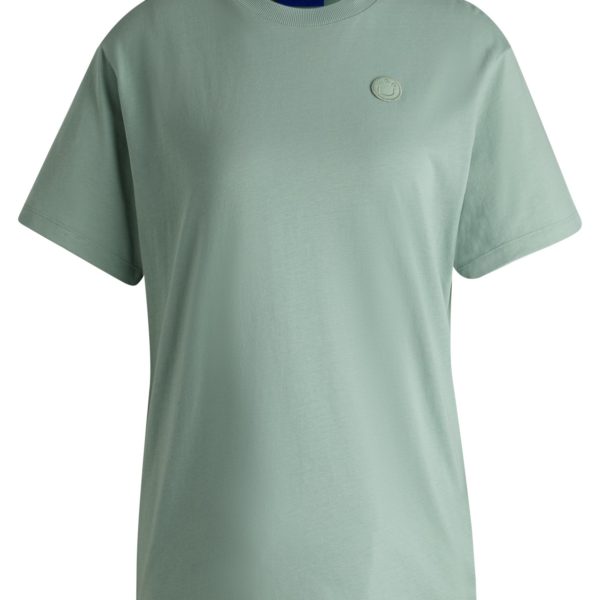 T-shirt en jersey de coton avec badge logoté – Hugo Boss