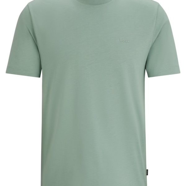 T-shirt en jersey de coton avec détail logoté – Hugo Boss
