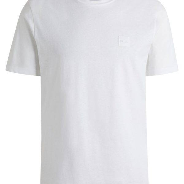 T-shirt en jersey de coton avec patch logoté – Hugo Boss
