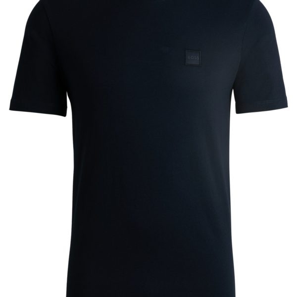 T-shirt en jersey de coton avec patch logoté – Hugo Boss