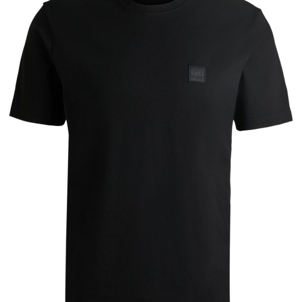 T-shirt en jersey de coton avec patch logoté – Hugo Boss