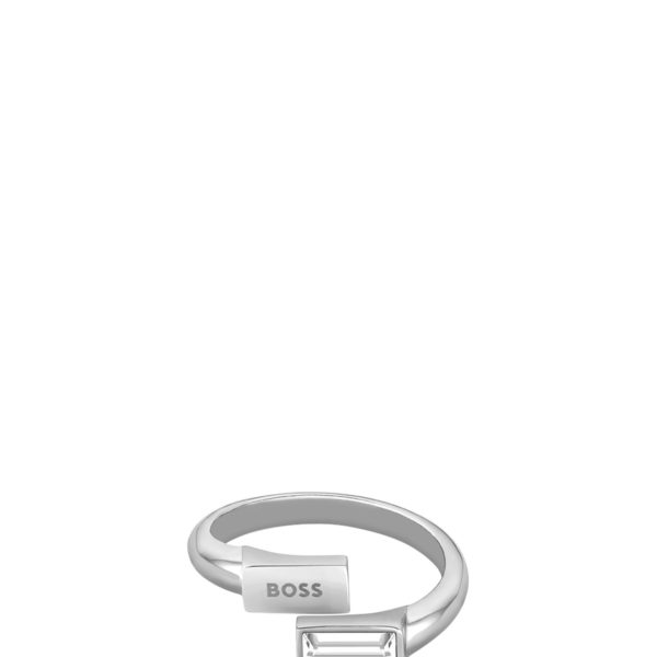 Bague argentée ornée de cristaux baguette – Hugo Boss