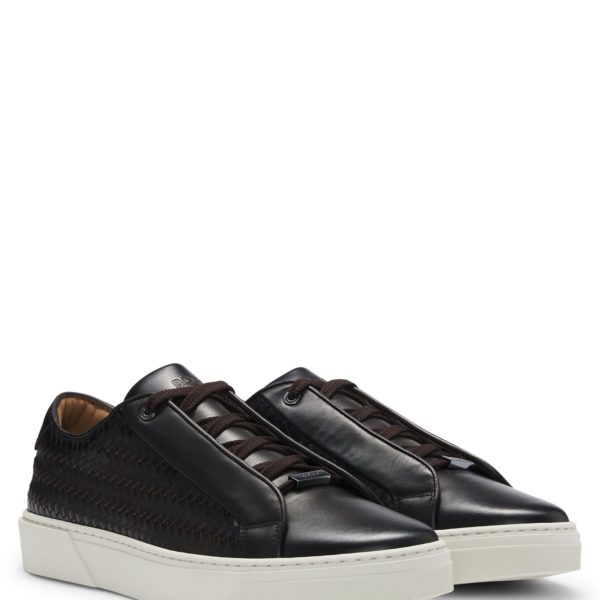 Baskets Gary en cuir à empiècements tissés – Hugo Boss