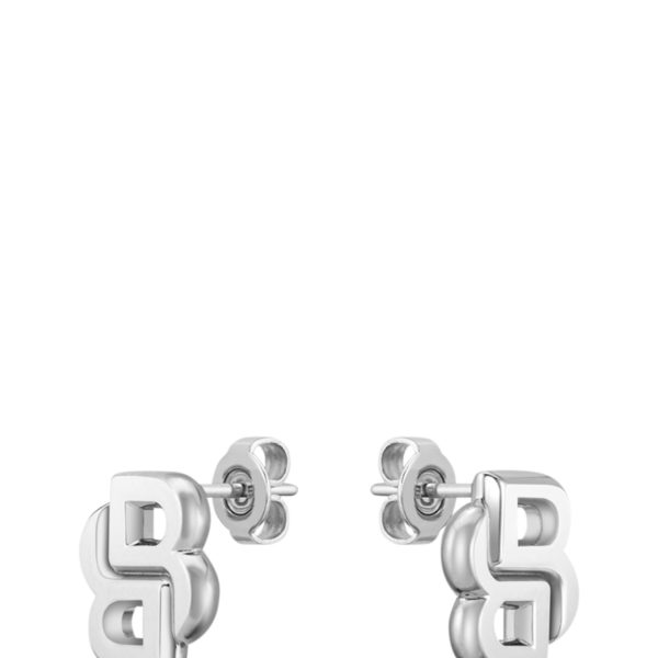 Boucles d’oreilles argentées à double monogramme B – Hugo Boss