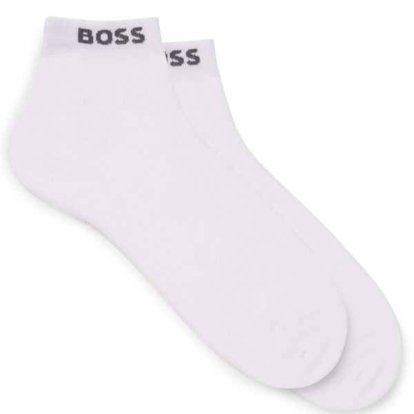 Lot de deux paires de chaussettes courtes avec bords-côtes logotés – Hugo Boss