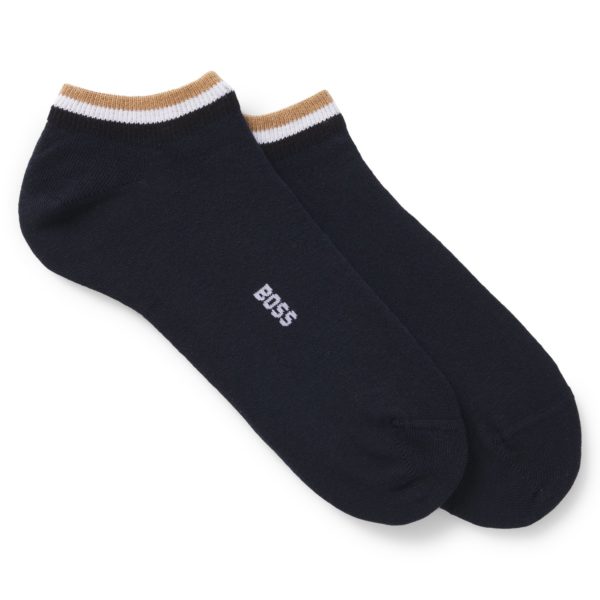 Lot de deux paires de chaussettes longueur cheville à rayures emblématiques – Hugo Boss