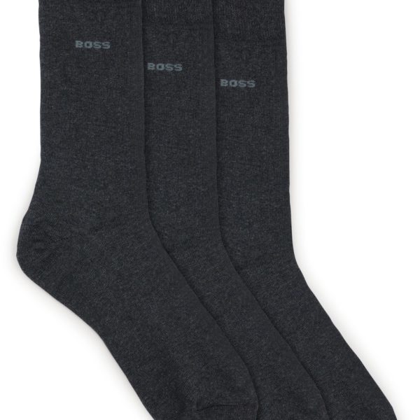 Lot de trois paires de chaussettes mi-mollet en maille stretch – Hugo Boss