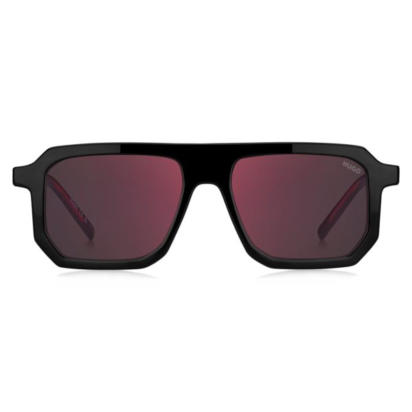 Lunettes de soleil noires avec détails rouges emblématiques – Hugo Boss