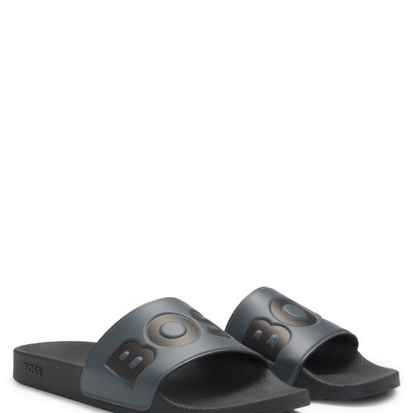 Hugo Boss Mules confectionnées en Italie avec grand logo
