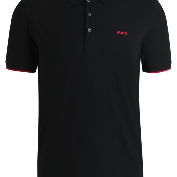 Polo ajusté en coton stretch avec logo imprimé – Hugo Boss