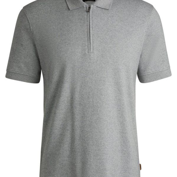 Polo à encolure zippée en coton et cachemire – Hugo Boss