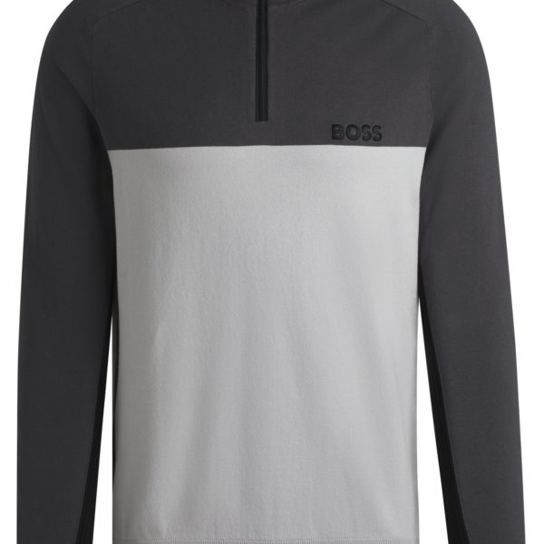 Pull Regular en coton mélangé à effet color block – Hugo Boss