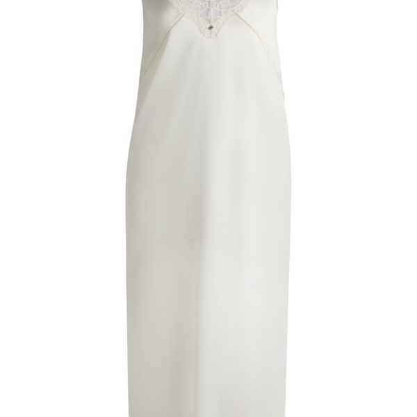Robe de nuit longue en satin avec finitions en dentelle – Hugo Boss