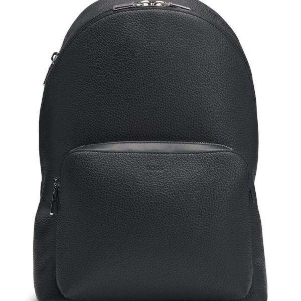 Sac à dos en cuir italien grainé avec pochette astucieuse – Hugo Boss